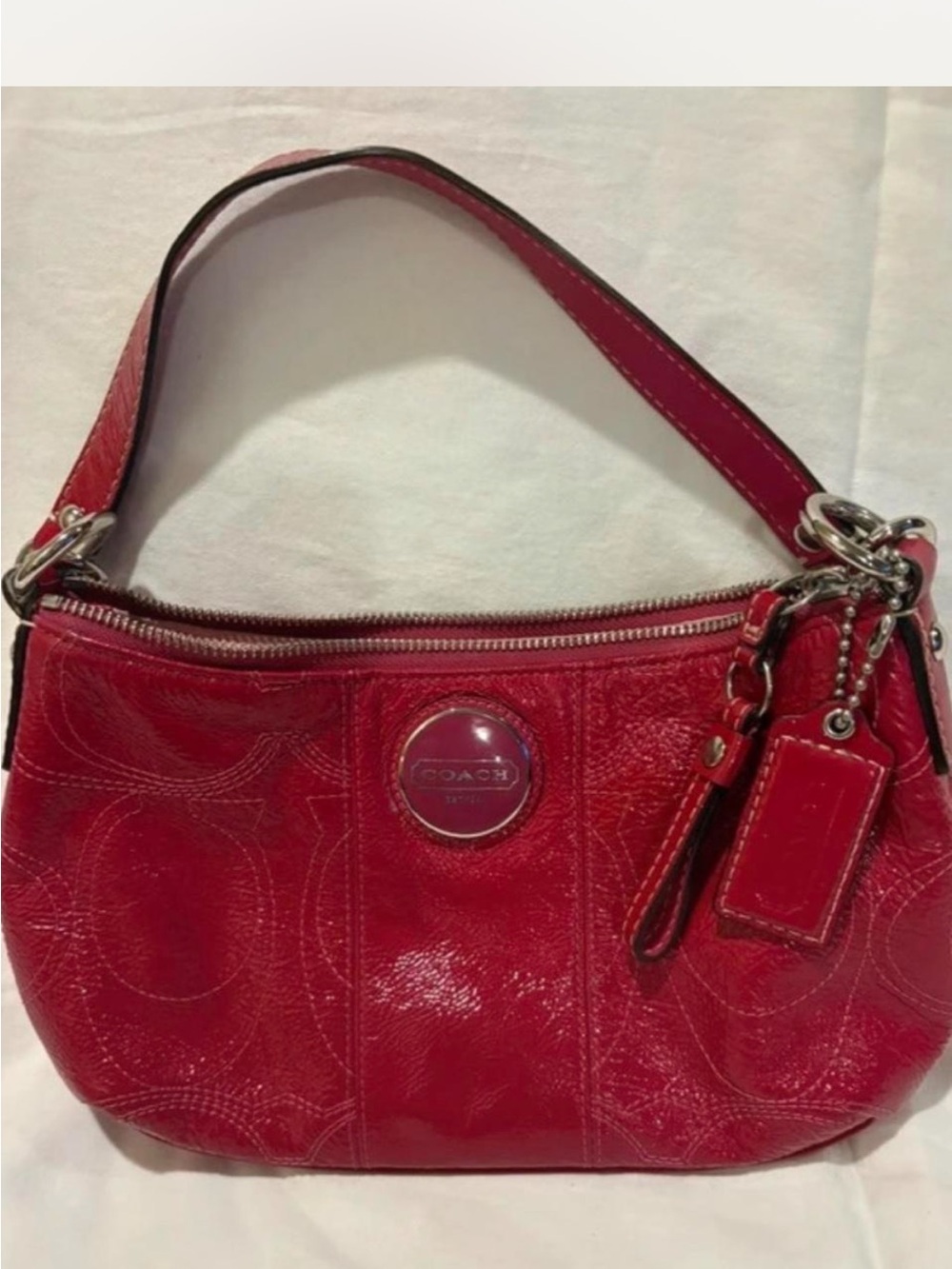 Coach Vintage Hamptons Signature Demi SoHo Pink patent leather Signature bag